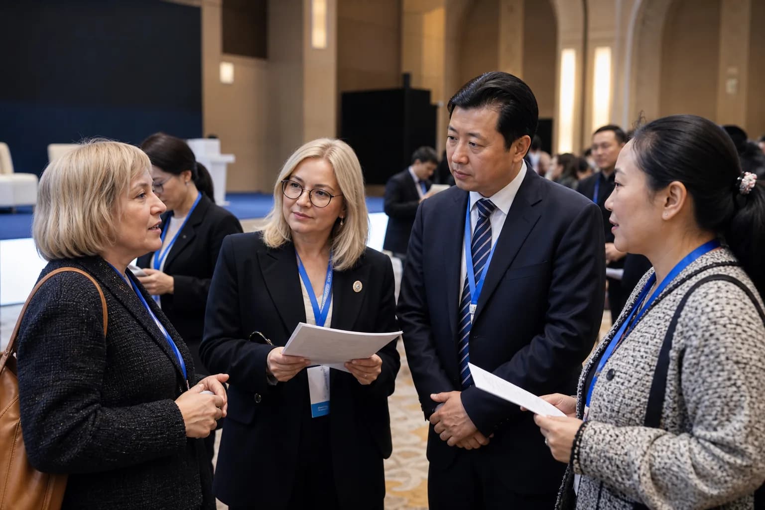 Illustrative photo: university representatives at an international conference